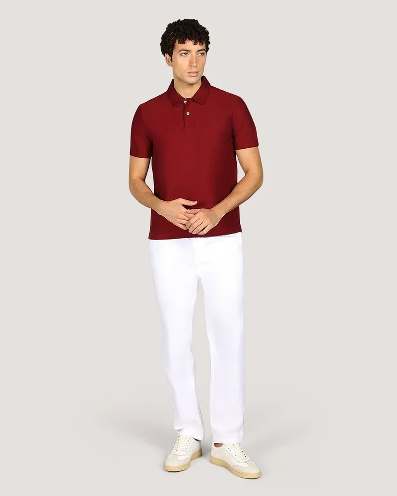 GANT Twill Texture Short Sleeve Polo Shirt